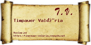 Timpauer Valéria névjegykártya